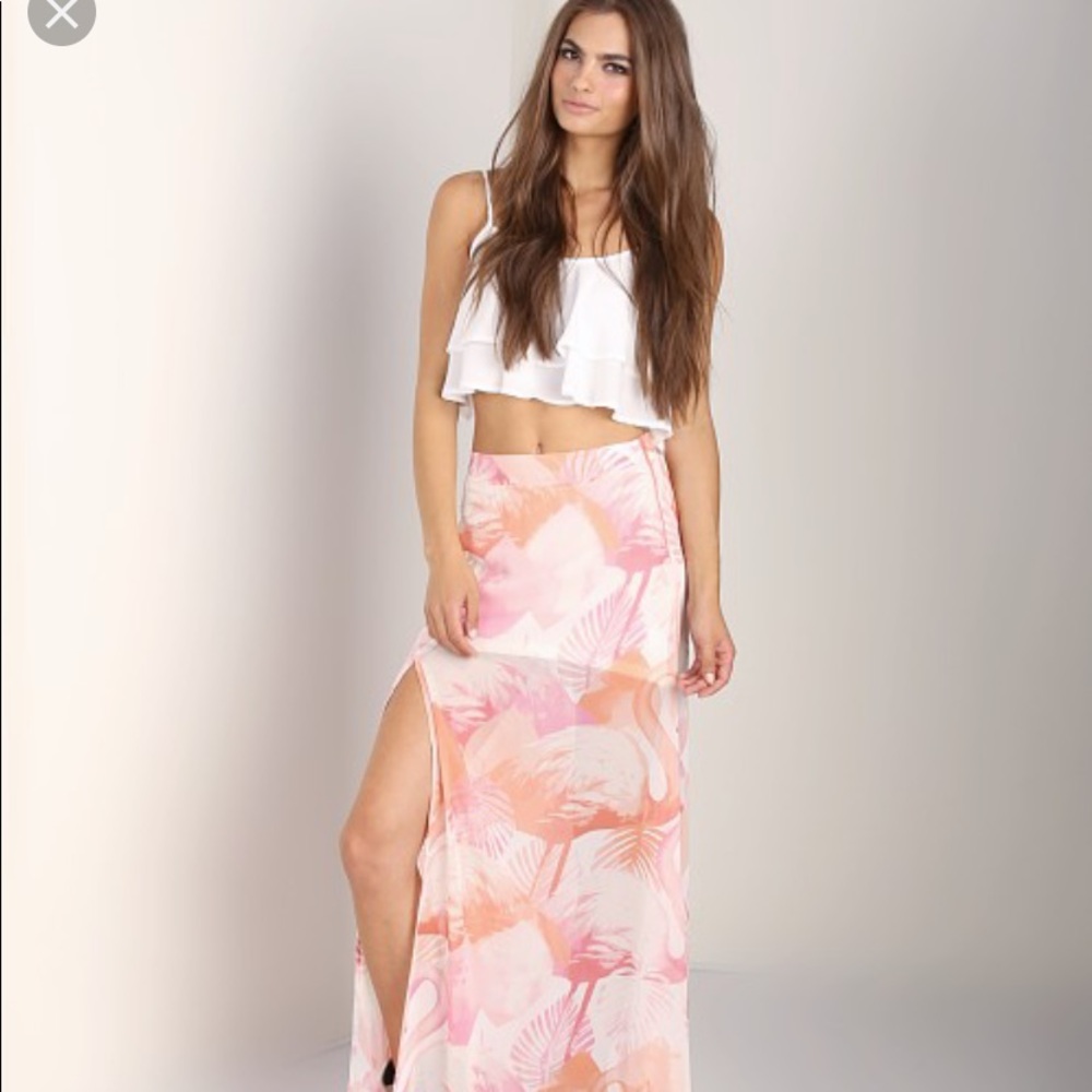 Mick Slit Skirt Flamingo Deck